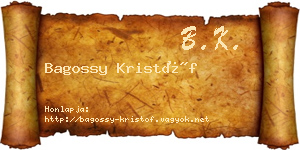 Bagossy Kristóf névjegykártya