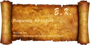 Bagossy Kristóf névjegykártya