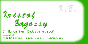 kristof bagossy business card