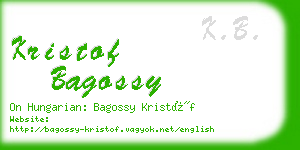 kristof bagossy business card